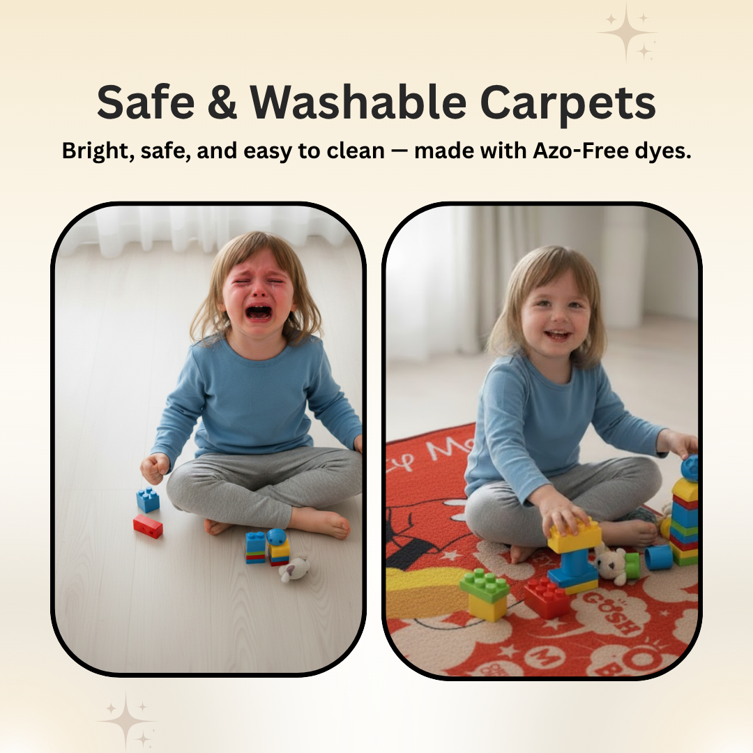 Bring home the joy of Disney with this Mickey Mouse themed kids runner carpet by Athom Living. This 60x140 cm runner carpet features a soft texture and anti-skid backing for a safe, cozy space.