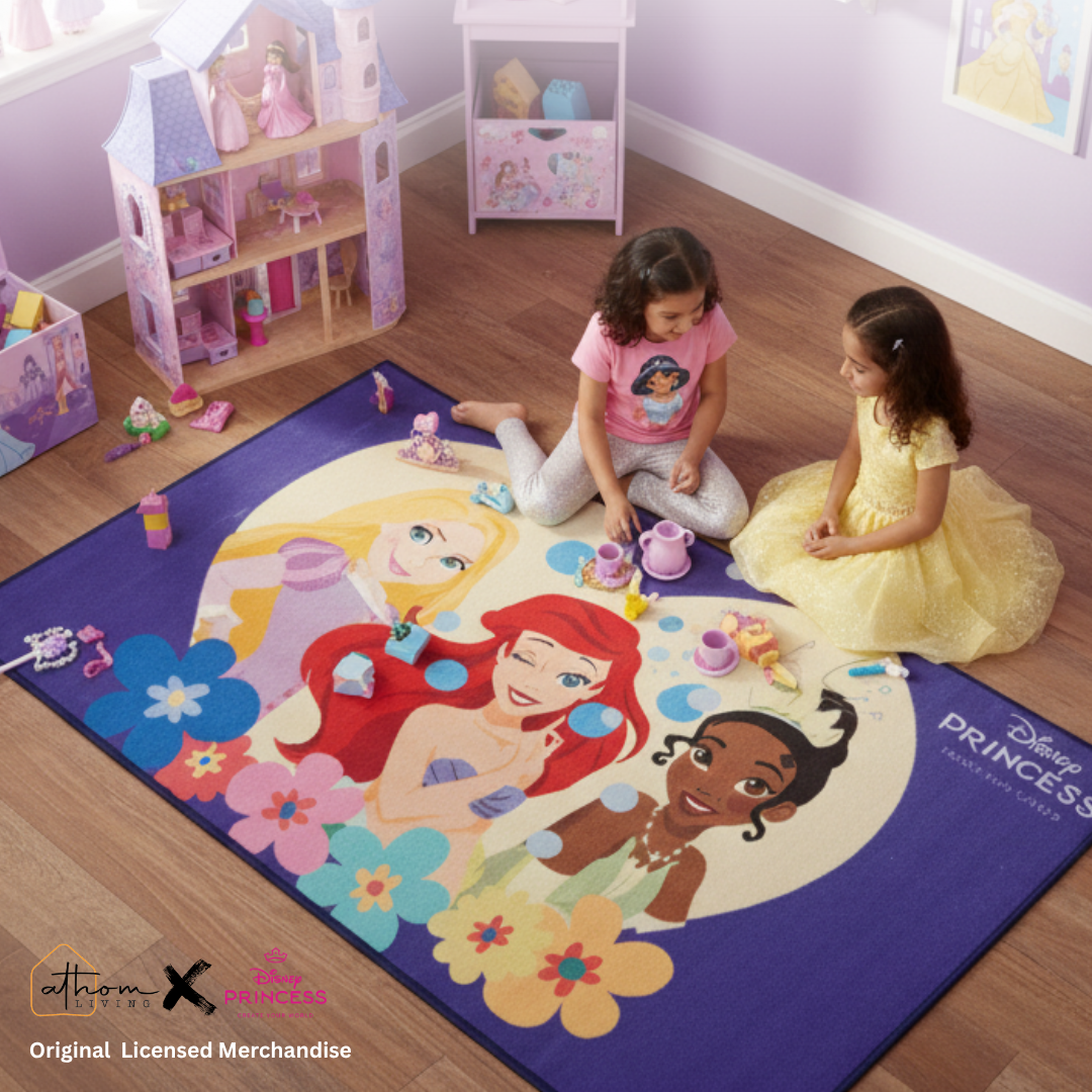 Bring magic to your child’s room with this Disney Princess themed carpet by Athom Living, designed with soft texture, colorful princess designs, and sturdy construction for a stylish and cozy carpet.