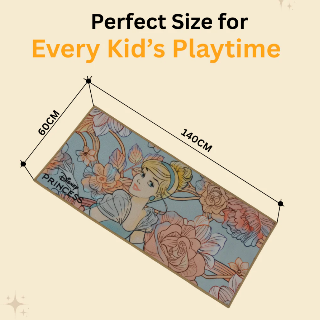 Colorful Disney Princess Kids Bath Towel and Kids Runner Carpet Combo from Athom Living, perfect for young fans, offering a cozy bath towel and decorative kids runner carpet with princess designs.