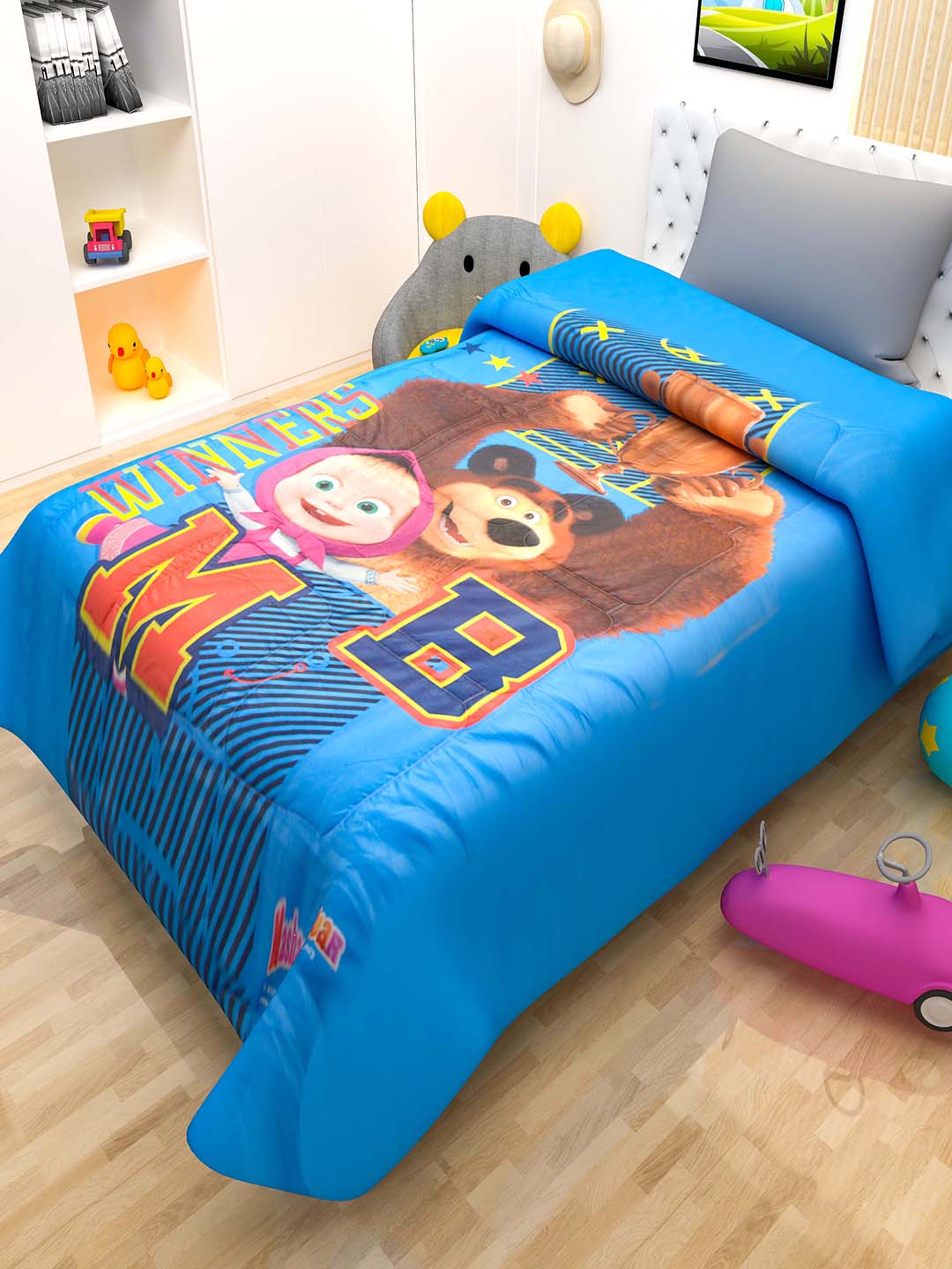 Colorful Masha & The Bear kids comforter – lightweight, durable, and ideal for children’s beds – Athom Living single bedding