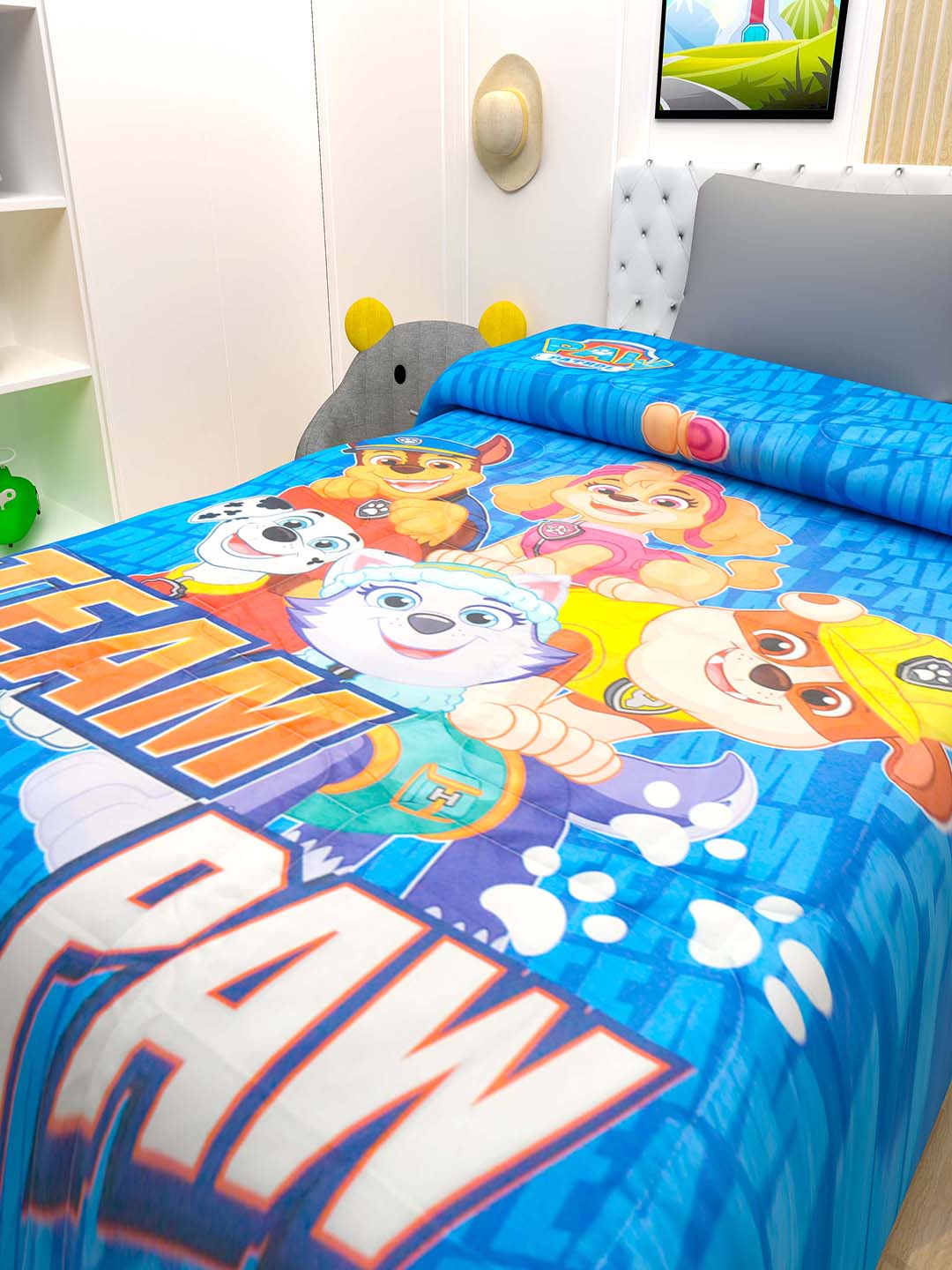 Cozy Paw Patrol kids comforter – soft, breathable, and durable single bed comforter for kids by Athom Living.