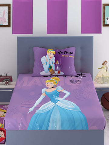 Disney Change Your Shoes Change Your Life Princess Cotton Single Bedsheet Set With Runner Carpet