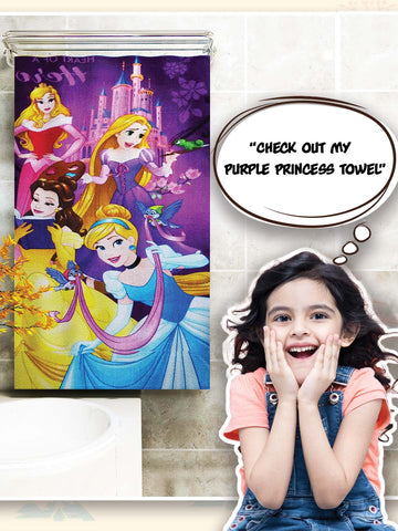 Disney Purple  Princess Kids Cotton Bath Towel 350 GSM 60x120 cm