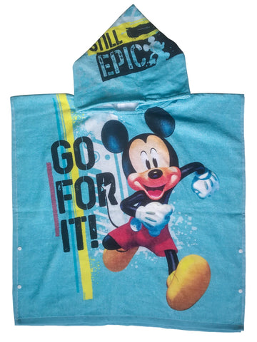 Disney Go For It Mickey Mouse Kids Hooded Poncho Towel