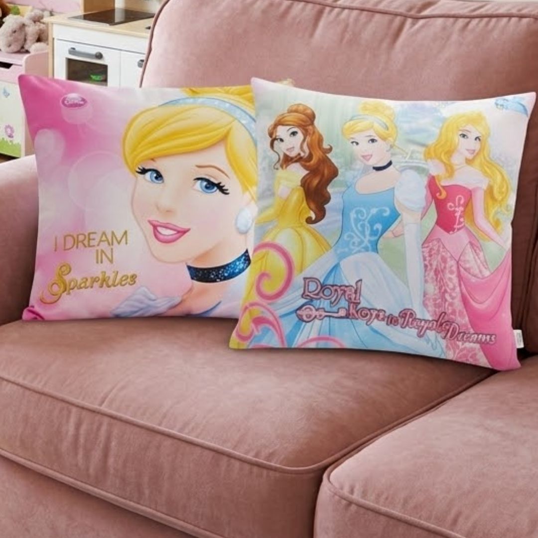 Disney Princess Printed Filled Cushion Pair