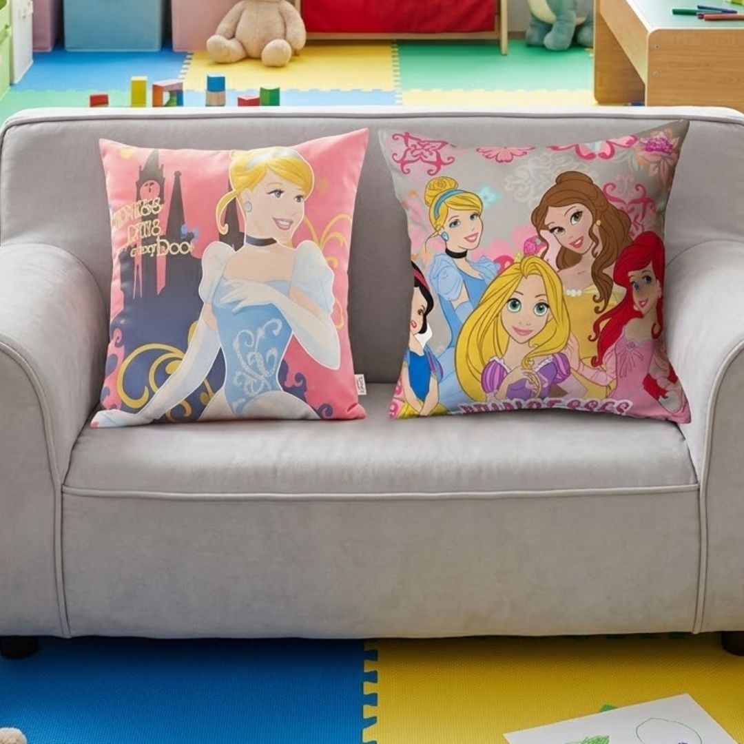 Disney Princess Printed Filled Cushion Pair