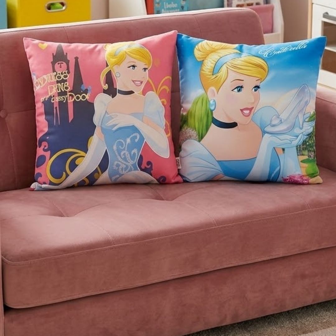 Disney Princess Printed Filled Cushion Pair