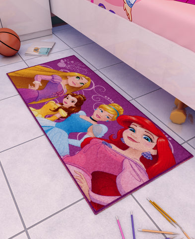 Disney Princess Belive In Friendship Cotton Double Bedsheet Set With Runner Carpet