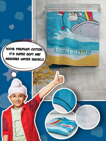 Doraemon Kids Blue  Cotton Bath Towel 350 GSM 60x120 cm