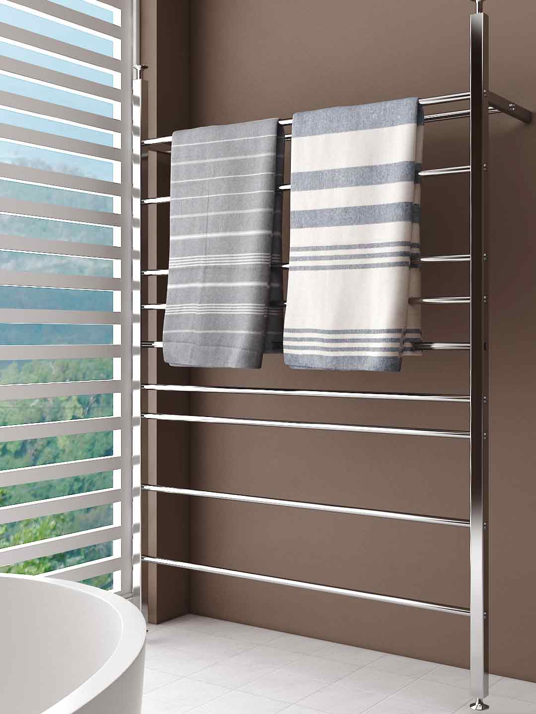 Dark Grey & Beige cotton bath towel 