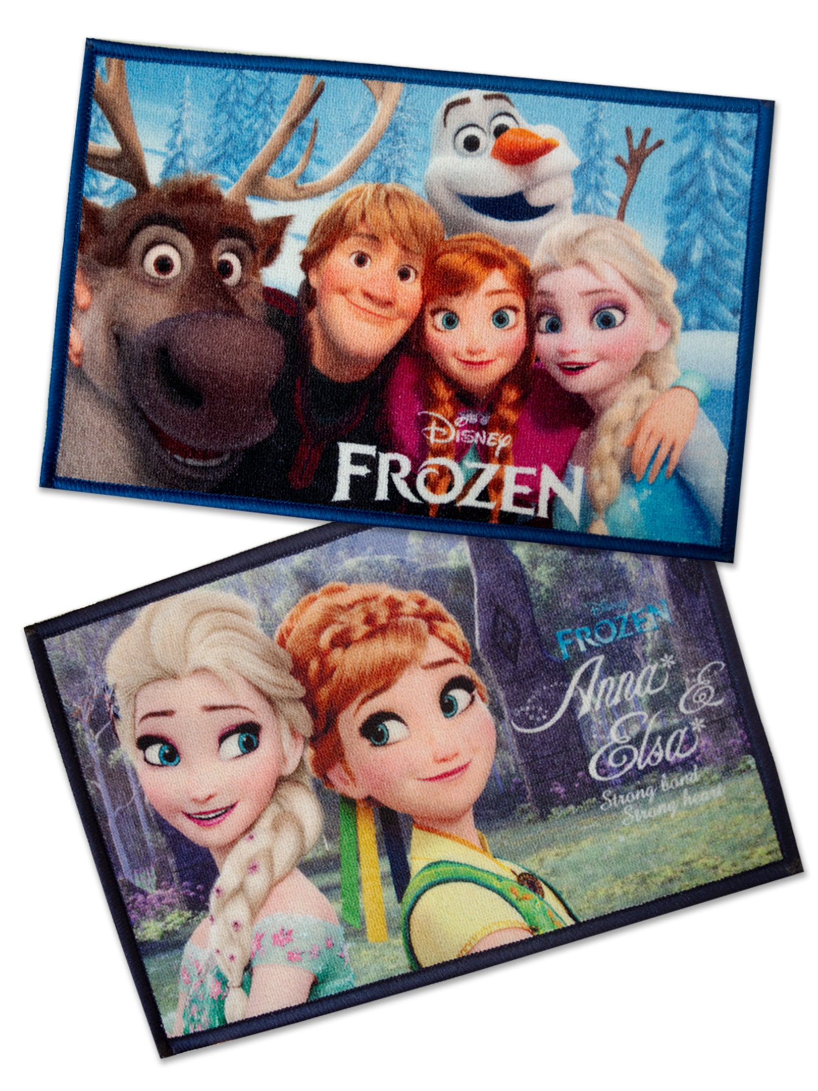 Disney Frozen Anna & Elsa kids doormat pack of 2 by Athom Living, multicolor premium nylon with latex backing and anti-skid surface for safe use.