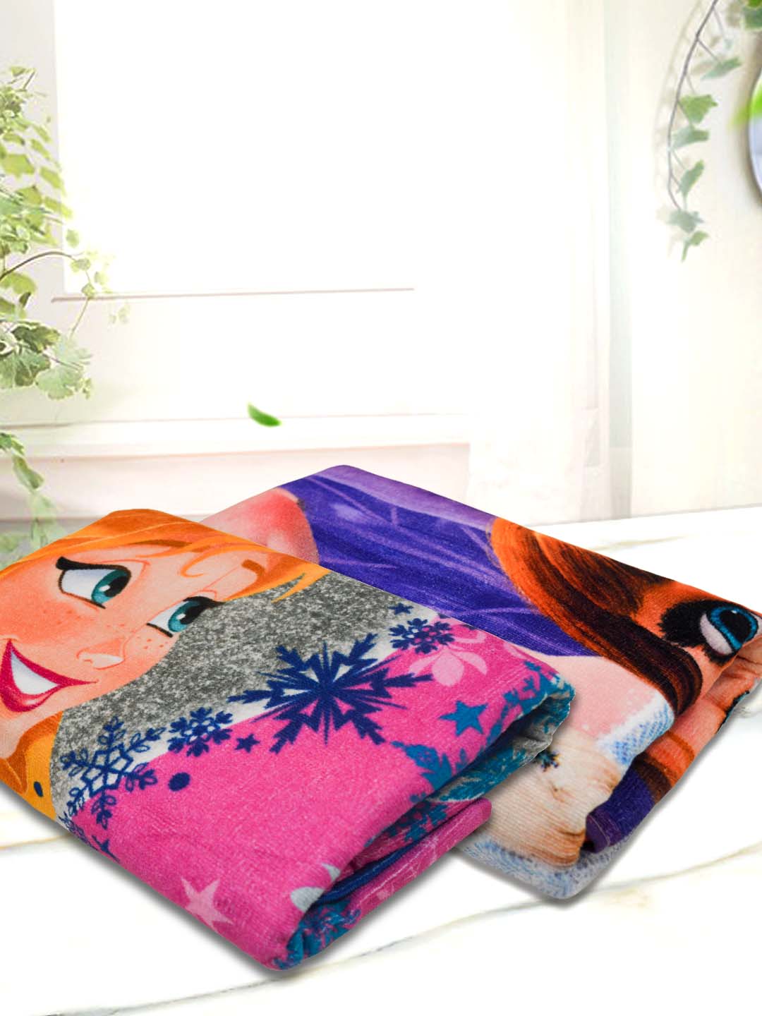 Disney Frozen Sisters Kids Bath Towel by Athom Living in 60x120cm size with 350 GSM softness. This absorbent Bath Towel pack of 2 offers bright multicolor designs ideal for kids who love comfort and fun.