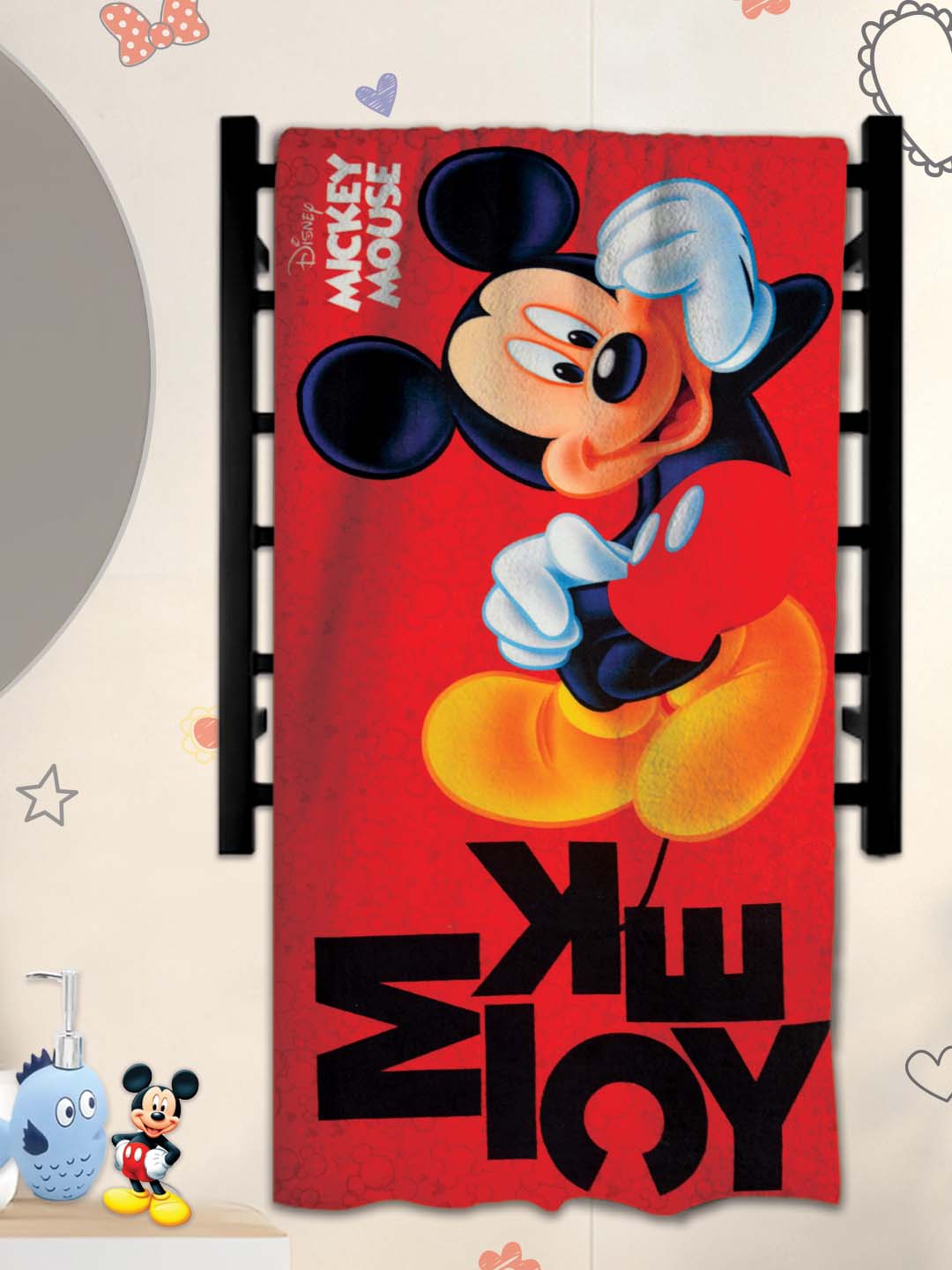 Disney Mickey Mouse Kids Cotton Bath Towel by Athom Living offers soft comfort and quick absorption. This colorful Bath Towel brings fun to bath time, making it ideal for children who love Disney characters.