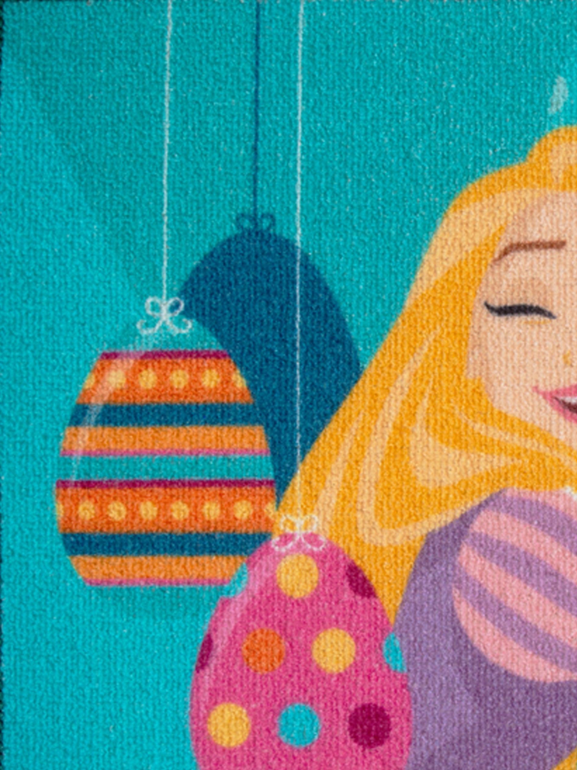Disney Mickey Mouse and Princess design kids doormat by Athom Living, multicolor, premium nylon with latex anti-skid backing, pack of 2, 37x57 cm size.