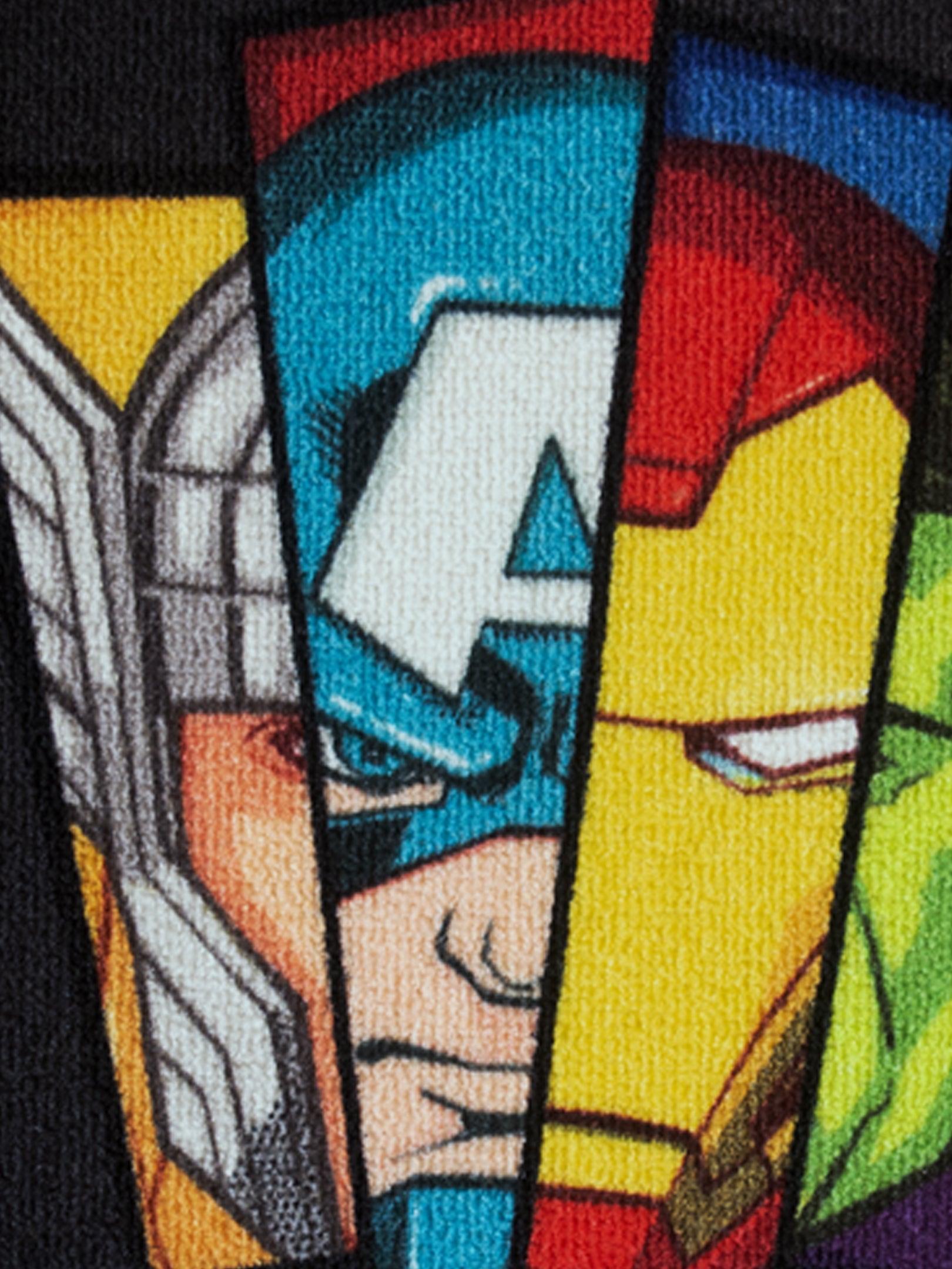 Durable Marvel Avengers printed nylon kids doormat set with multicolor design and anti-skid latex backing.

