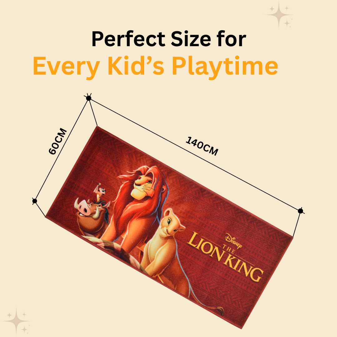 Durable and stylish kids bath towel and kids runner carpet set with Lion King motifs, offering comfort, easy maintenance, and a fun addition to any kid’s room or bathroom.