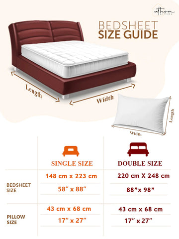 Athom Living Essential Double Bedsheet Sheet with Carpet Combo