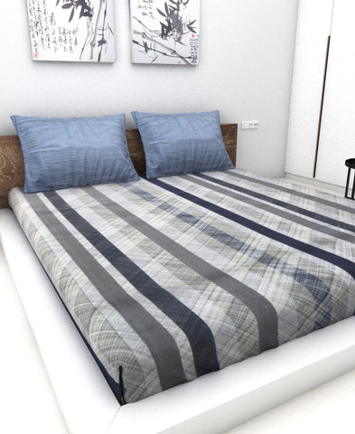 Athom Living Essential Collection Cotton Double Bedsheet Sheet 140 TC 223x248cm