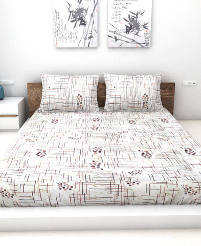 Athom Living Essential Collection Cotton Double Bedsheet Sheet 140 TC 223x248cm