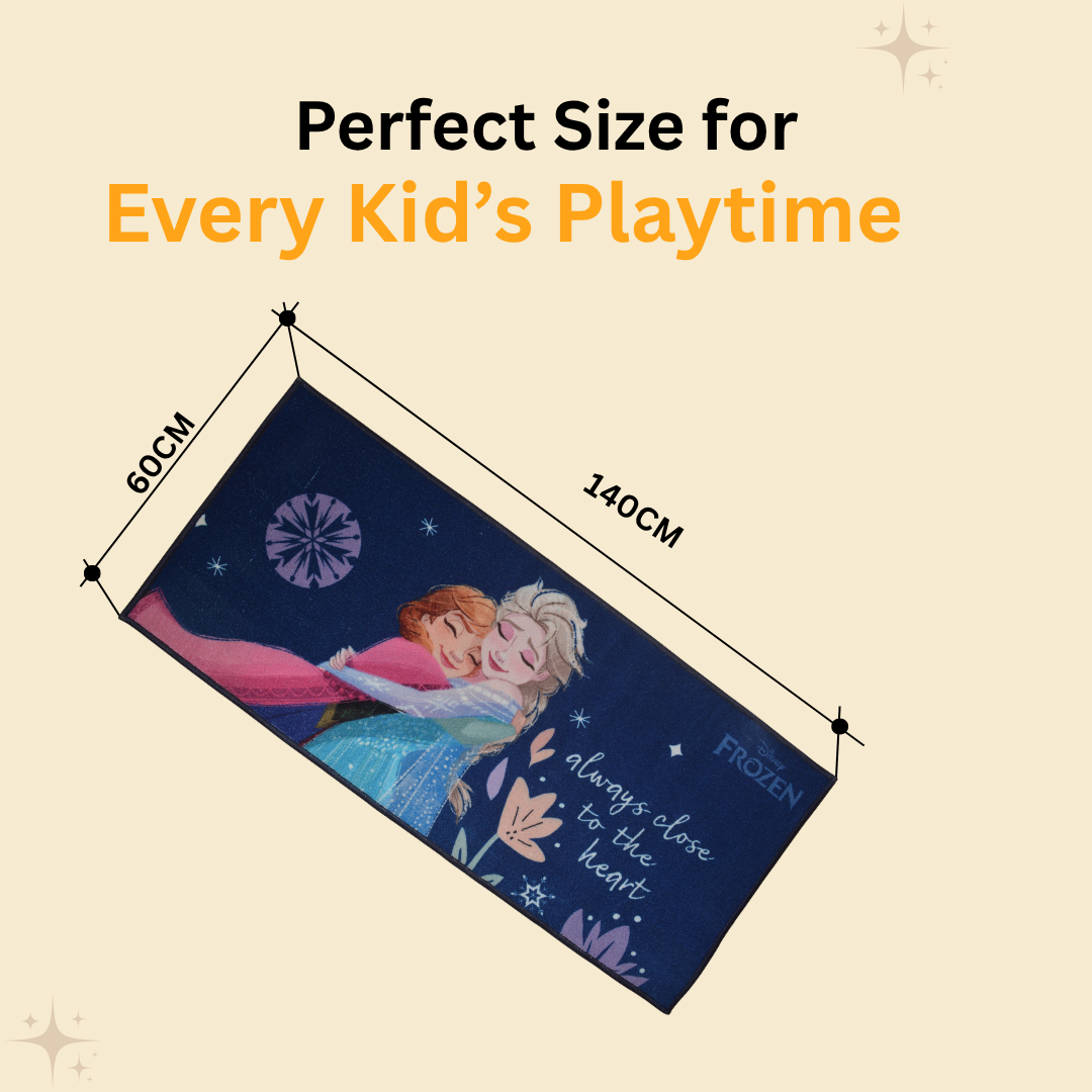 Elevate kids’ décor with this Disney Frozen Sisters themed runner carpet by Athom Living, featuring bright Frozen character graphics, plush surface, and anti-skid backing for a secure and stylish runner carpet.