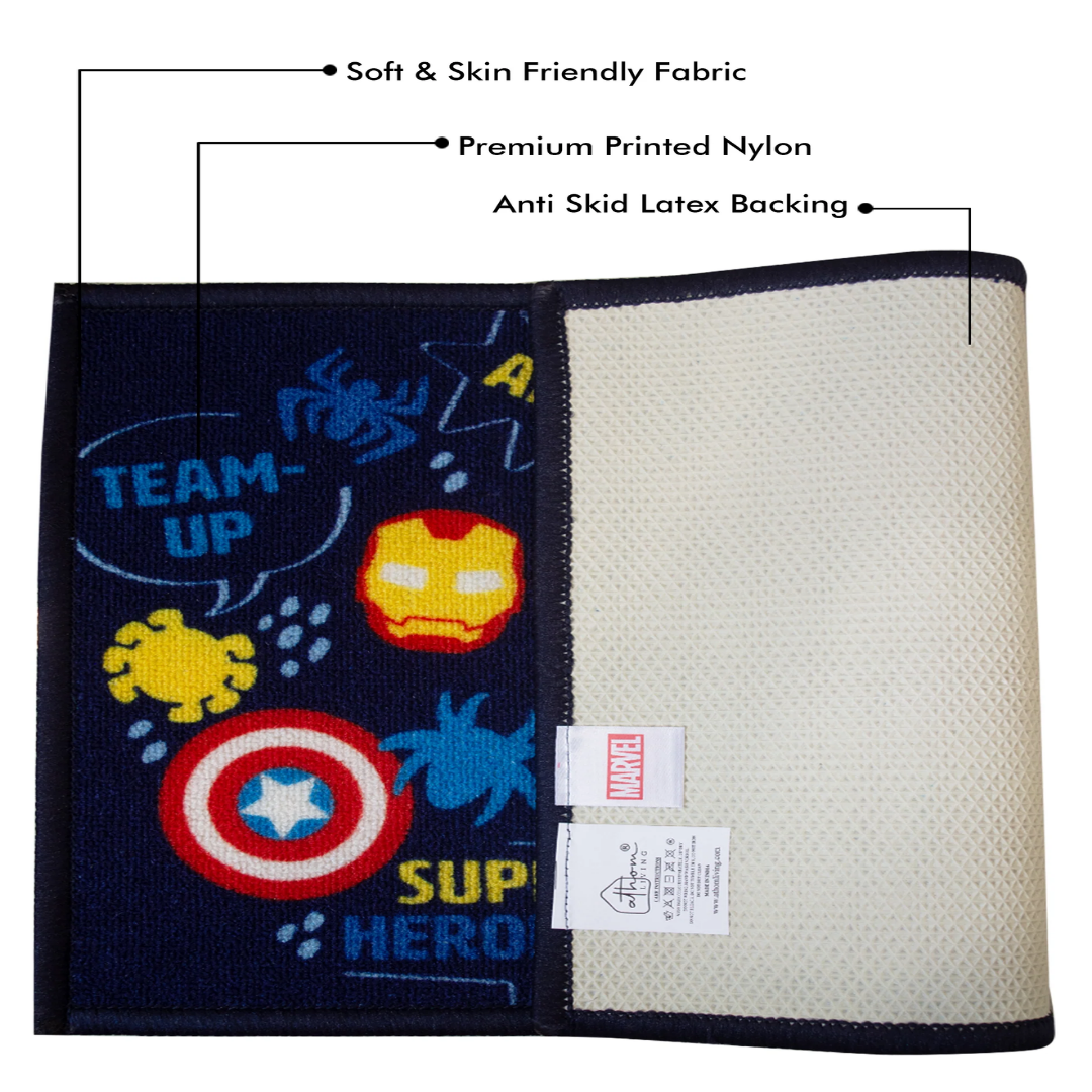 Fun and safe Marvel Anti Skid kids Doormat by Athom Living, designed with Spidey-Sense graphics, soft material, and non-slip bottom, ideal for bedrooms or playrooms.