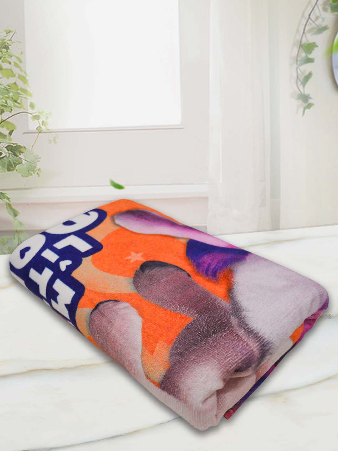 Fun kids bath towel soft fabric quick water absorb