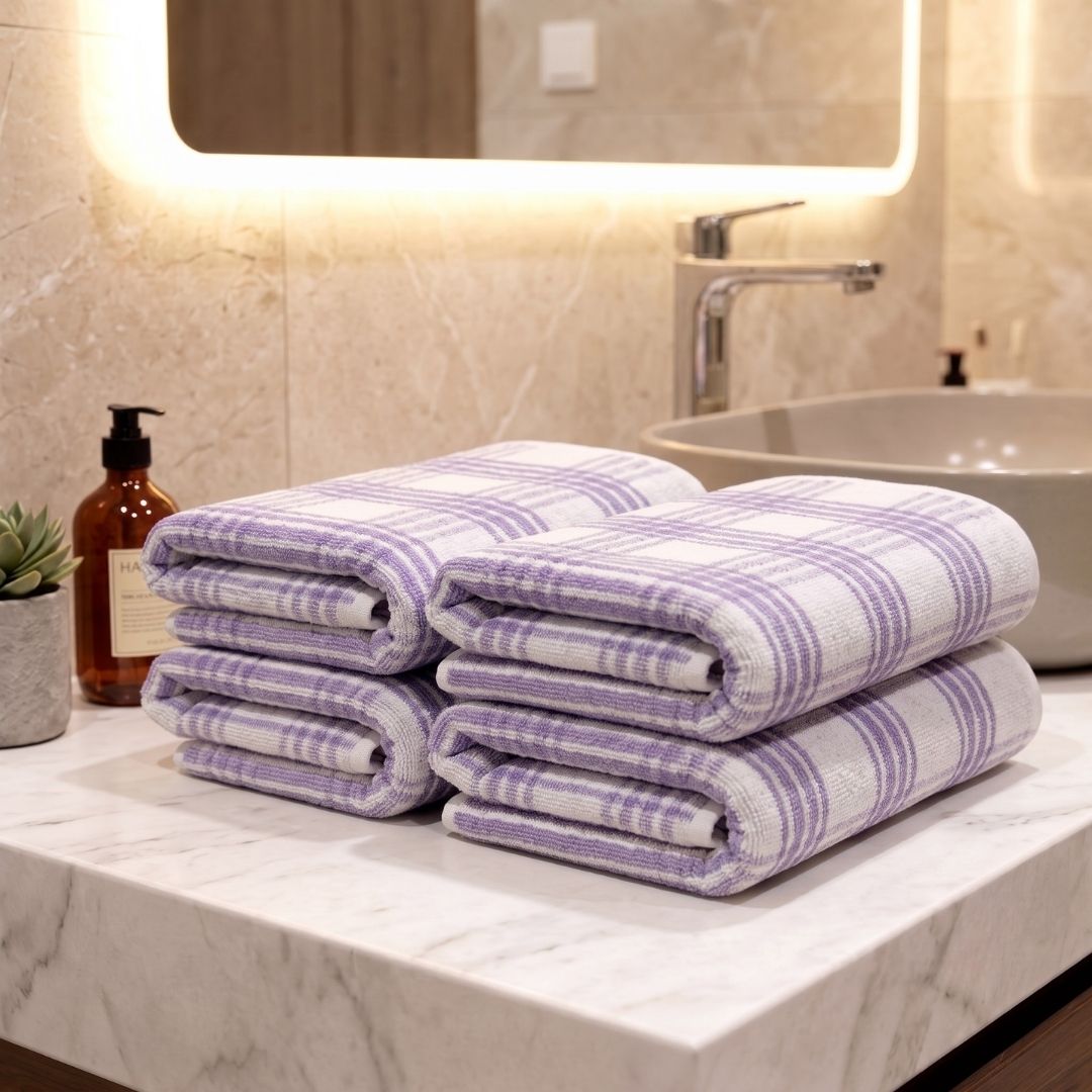 Premium Cotton Hand Towels Pack of 4