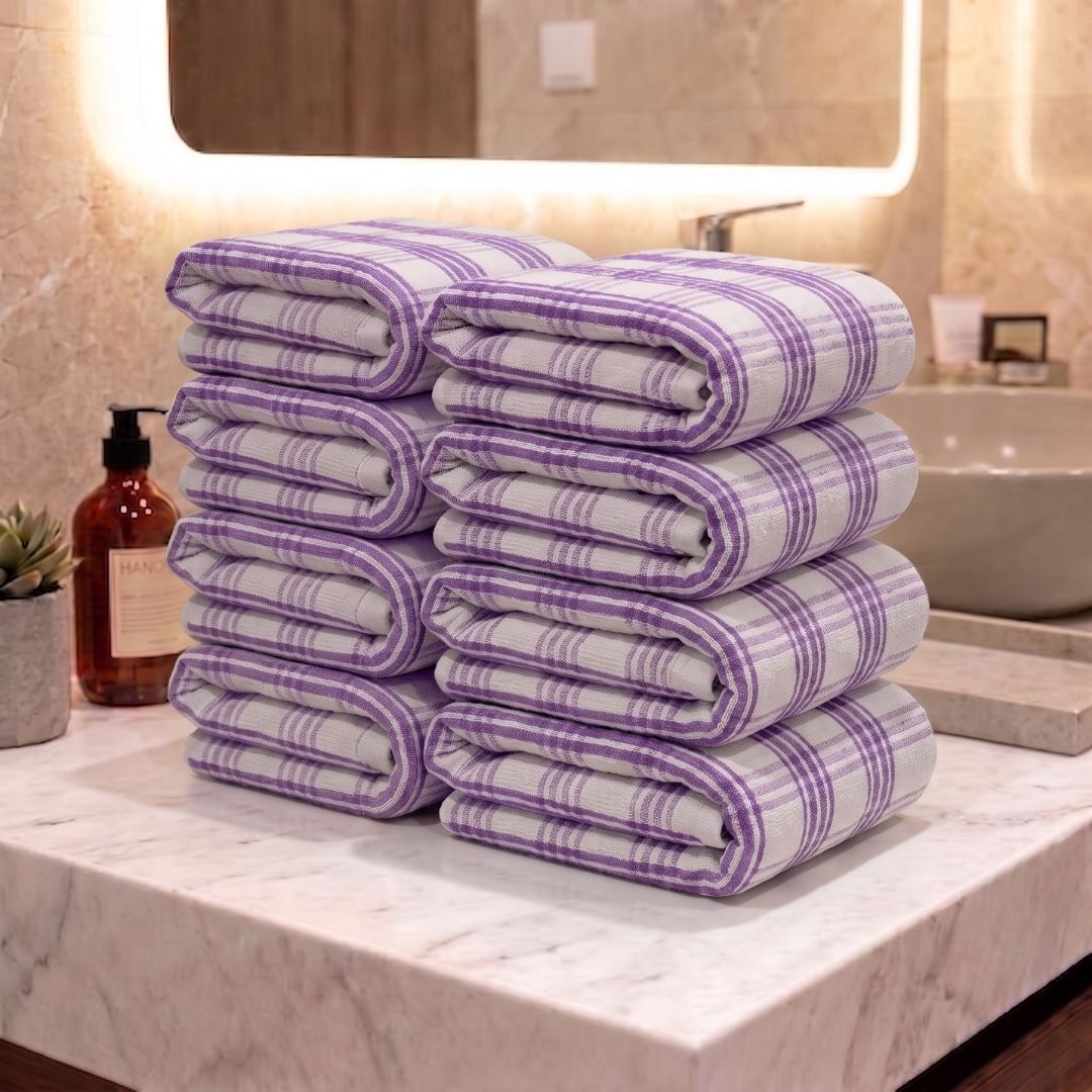 Premium Cotton Hand Towels Pack of 8