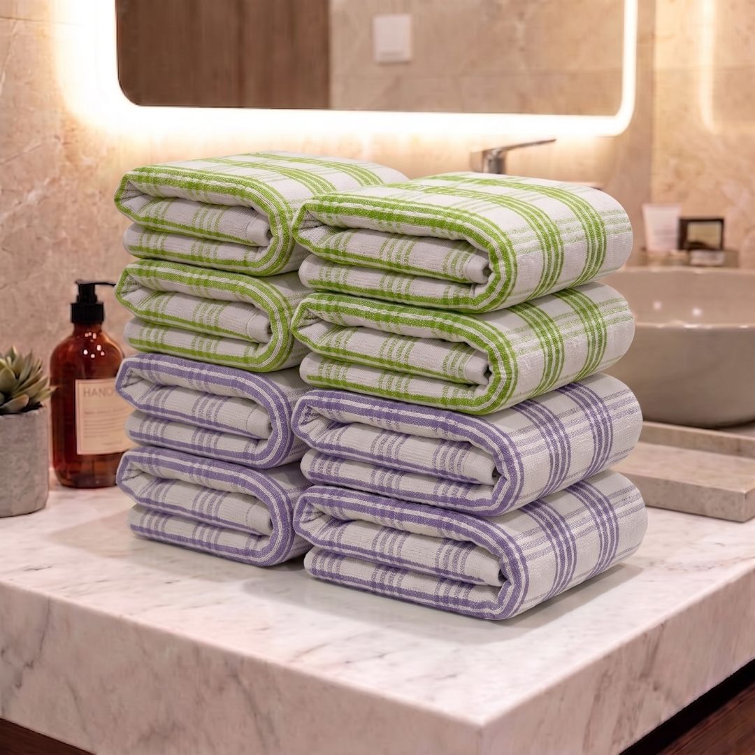 Premium Cotton Hand Towels Pack of 8