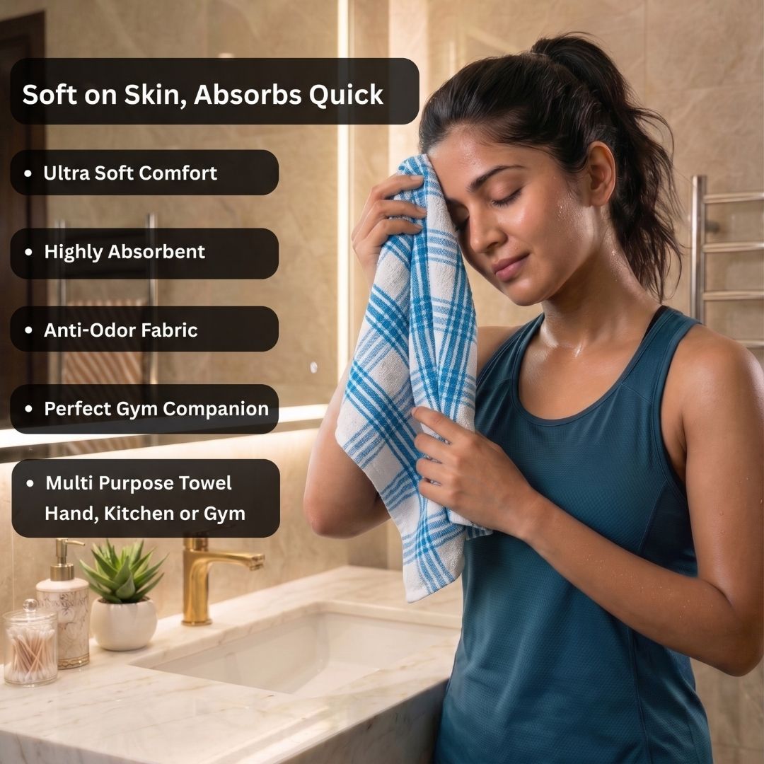 Skin Friendly Hand Towels Set of 8
