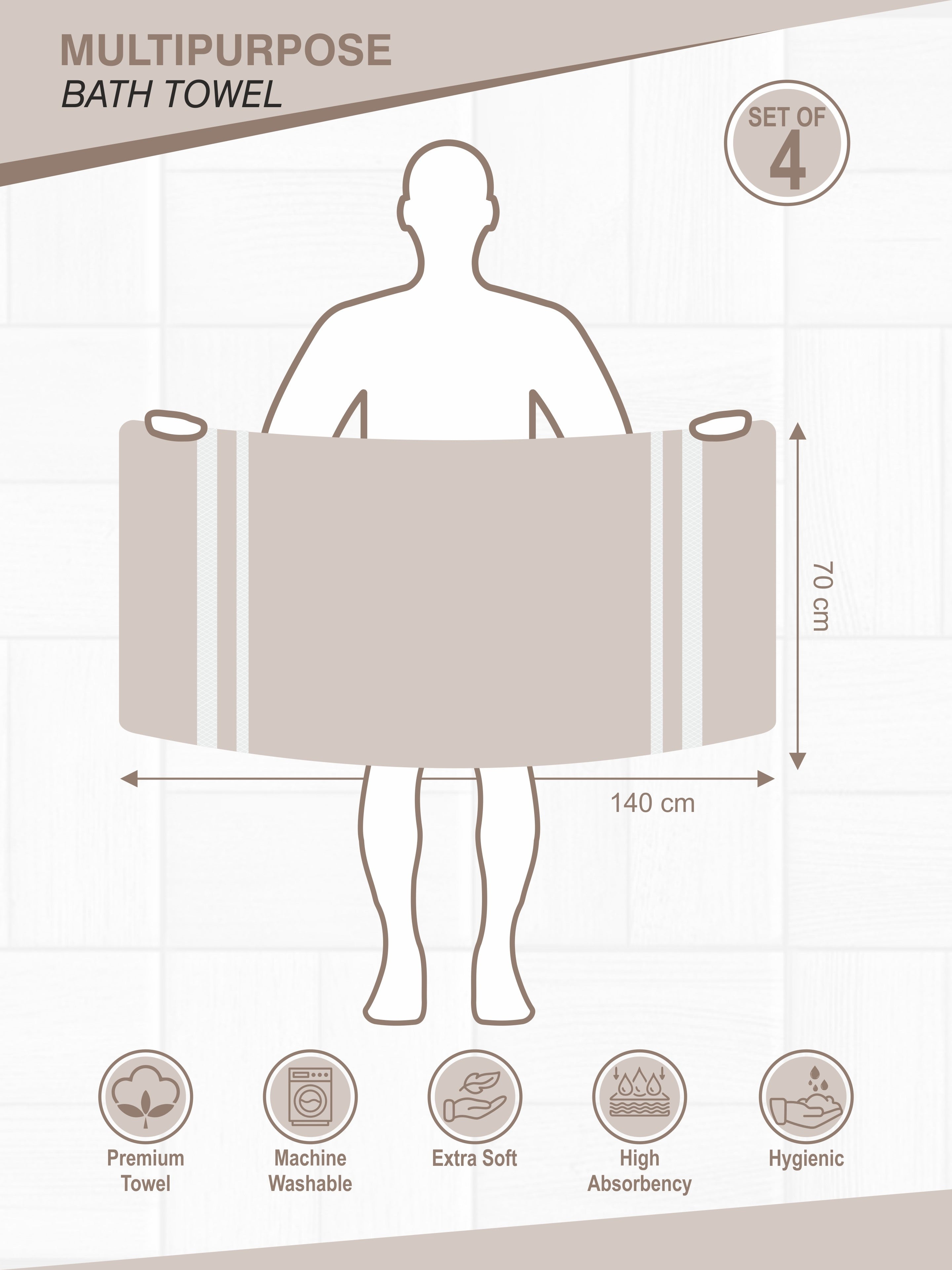 High absorbency light brown cotton bath towels 