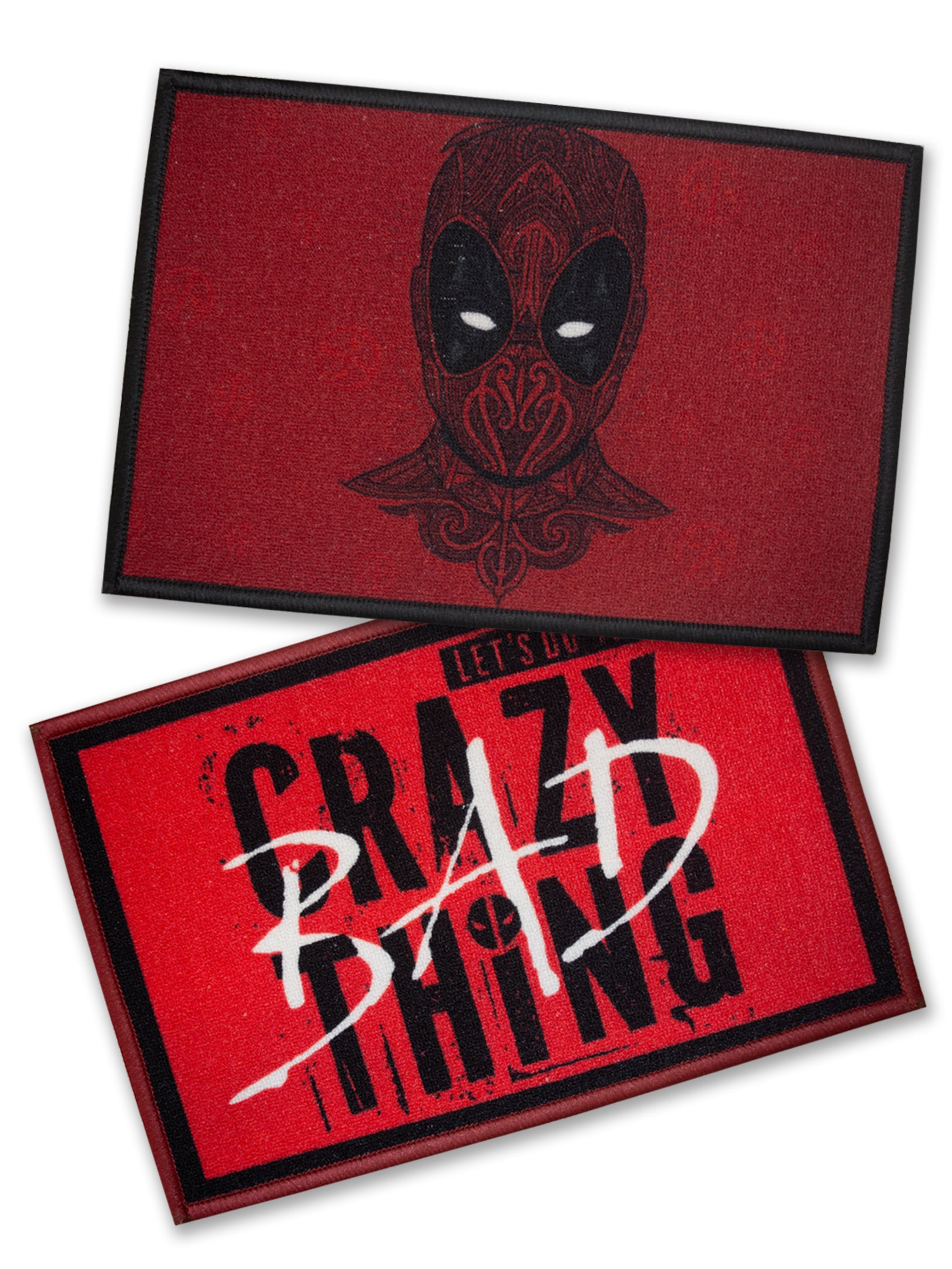 Kids premium nylon doormat featuring Marvel Deadpool print, red color, latex backing, anti-skid, durable, pack of 2, 37x57 cm.

