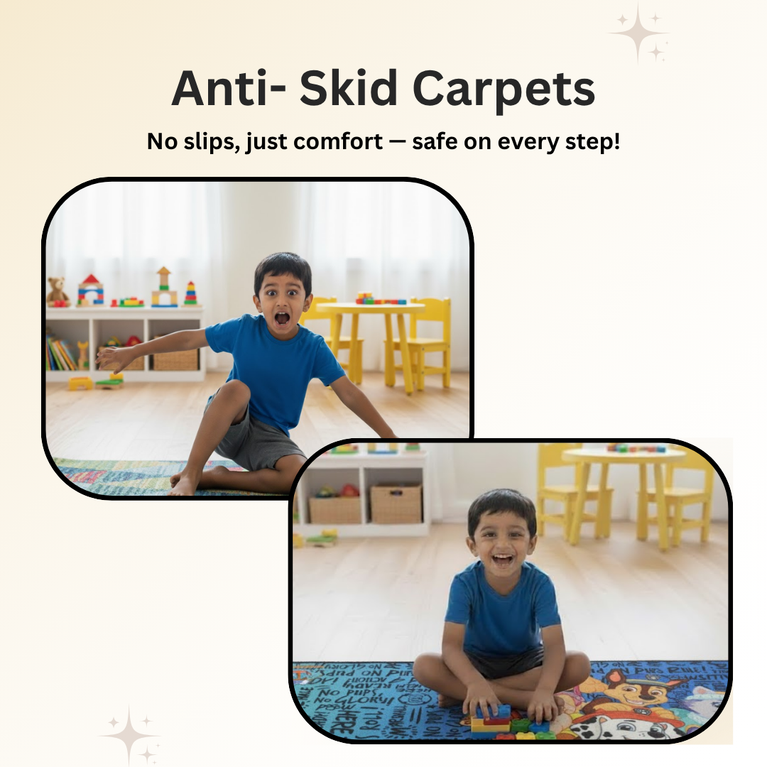 Kids runner carpet by Athom Living featuring Paw Patrol blue theme, charming characters, comfortable fabric, and perfect for decorating kids’ rooms, play zones, or study areas with joy and safety.