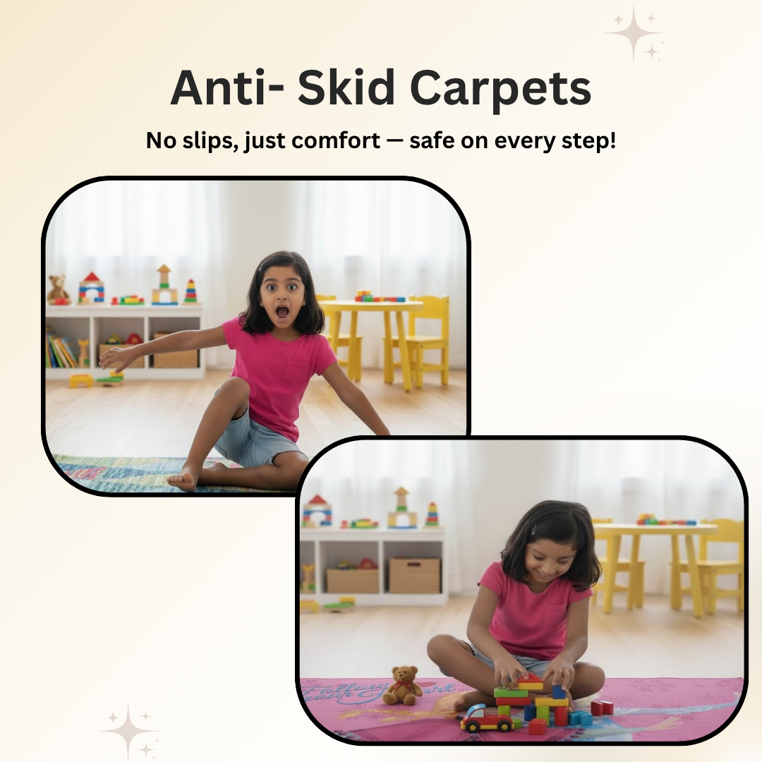 Let your child step into a fairytale world with this Disney Princess themed runner carpet by Athom Living. This 60x140 cm runner carpet combines vibrant colors, comfort, and style for a perfect room upgrade.