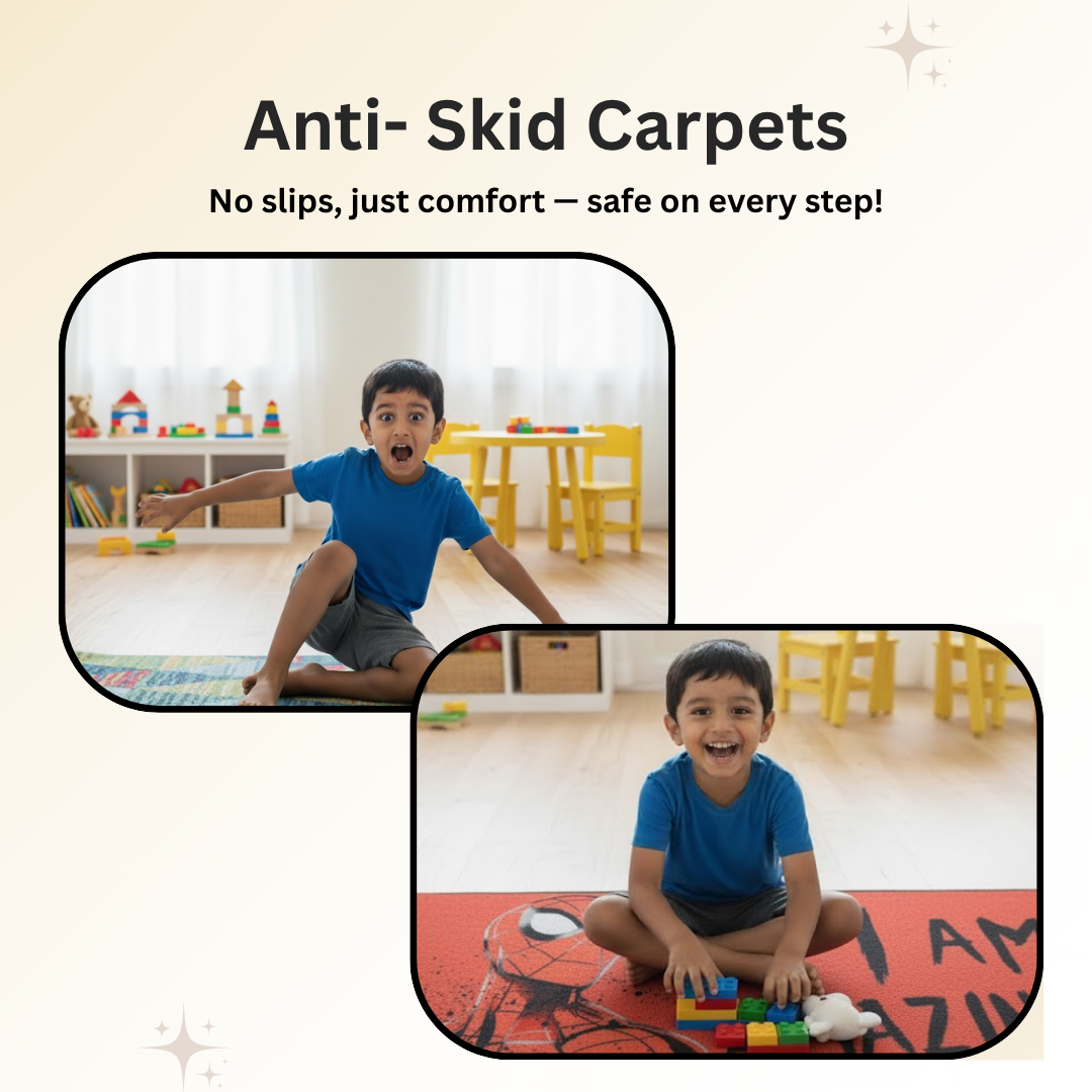 Let your little hero enjoy playtime on the cozy Spiderman (Red) Themed runner carpet by Athom Living. Measuring 60x140 cm, it features vibrant prints, durable fabric, and safe anti-skid backing.