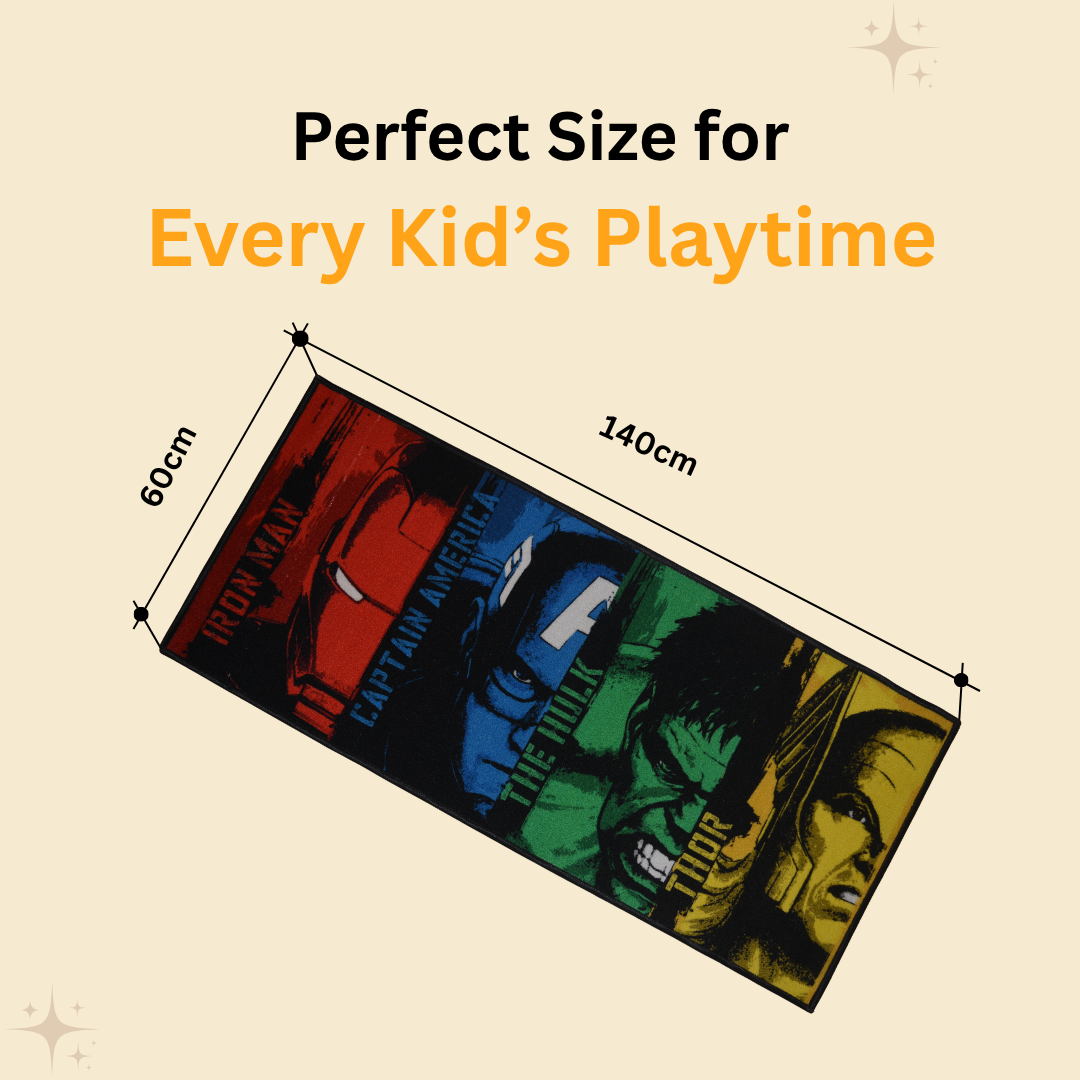 Let your little hero’s imagination soar with this Marvel Themed runner carpet by Athom Living. In 60x140 cm size, this runner carpet offers vibrant prints and soft comfort for every kid’s room.