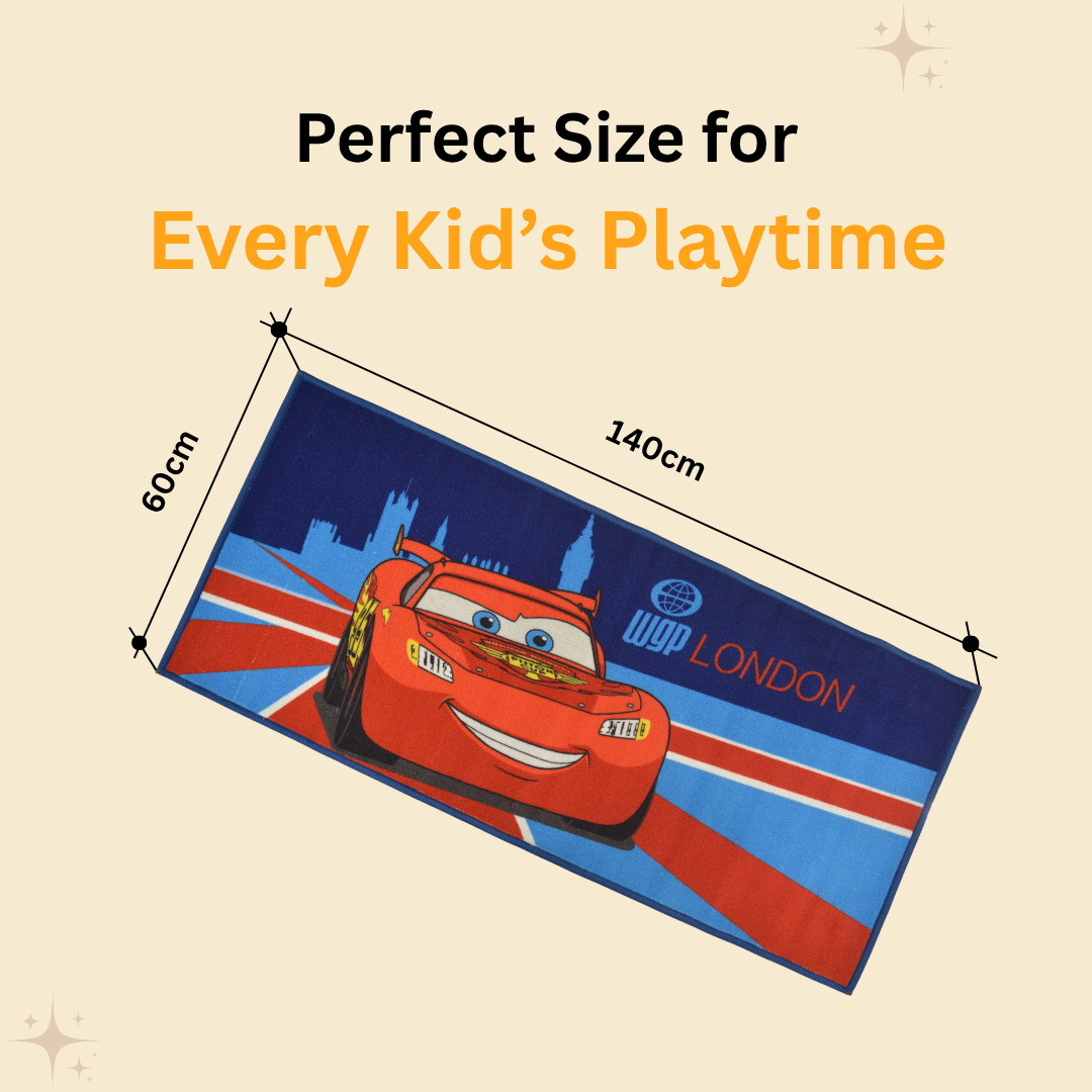Let your little racer zoom into fun with the Disney Cars kids runner carpet by Athom Living. Sized 60x140 cm, this carpet offers a cozy, skid-proof surface and bright design for a playful room décor.