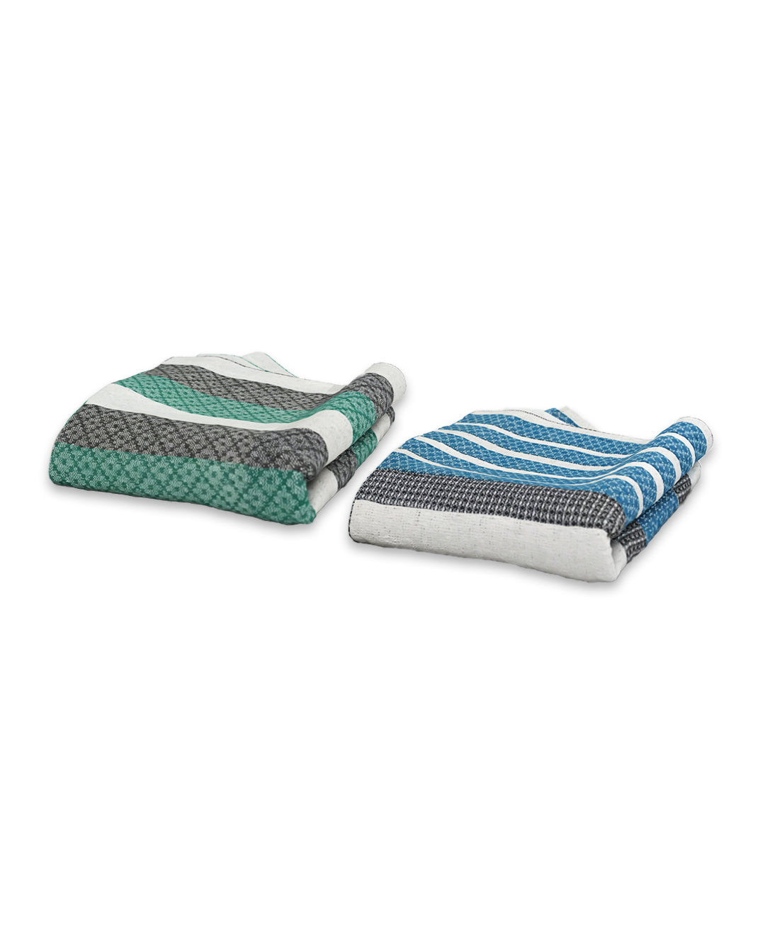 Lightweight cotton bath towel duo in blue mint set