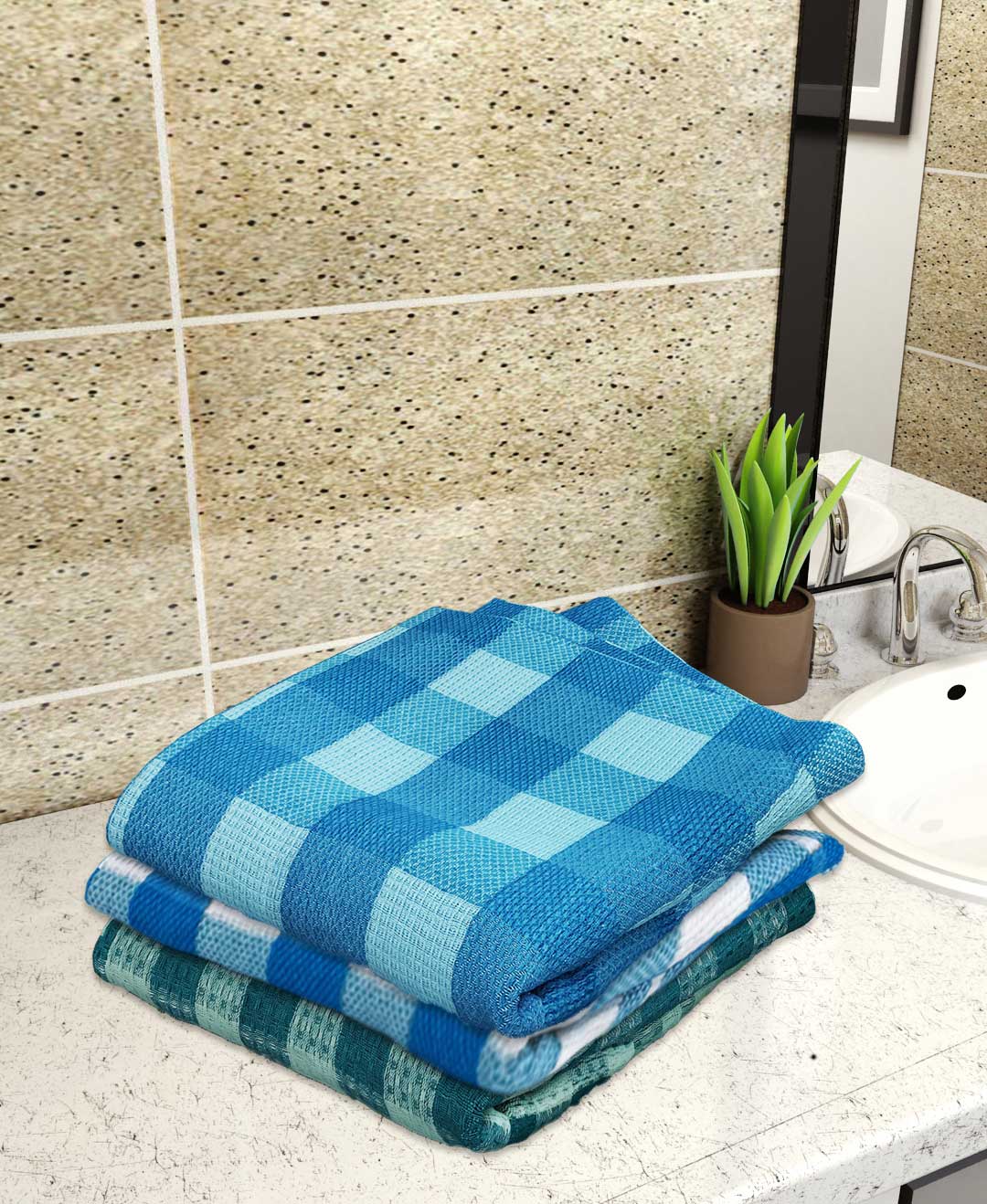 Lightweight multicolor cotton bath towels pack of 4