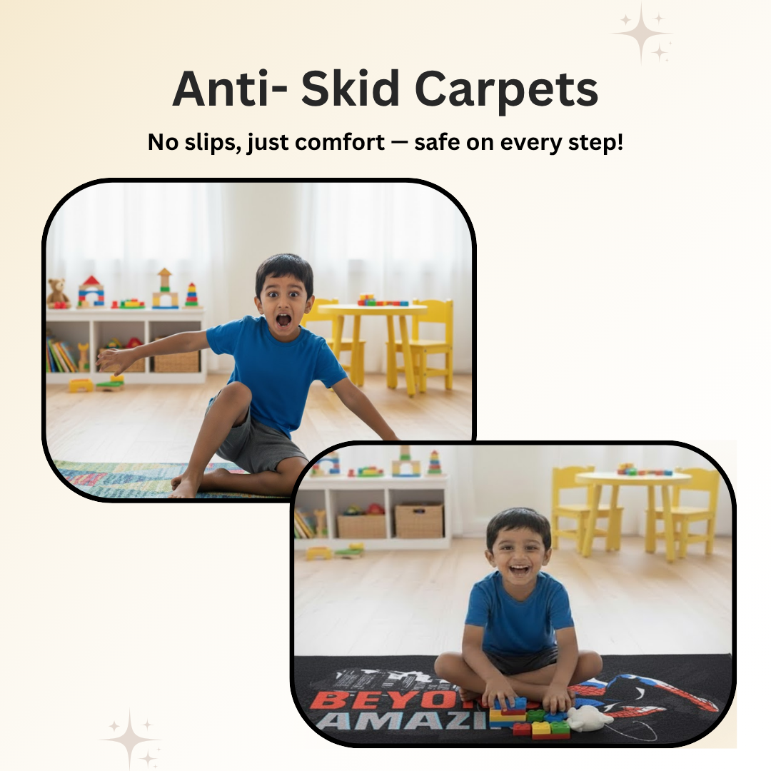 Luxurious Spiderman themed runner carpet by Athom Living, designed to brighten kids’ spaces, combining durability and softness, making this runner carpet a perfect choice for play areas and hallways.