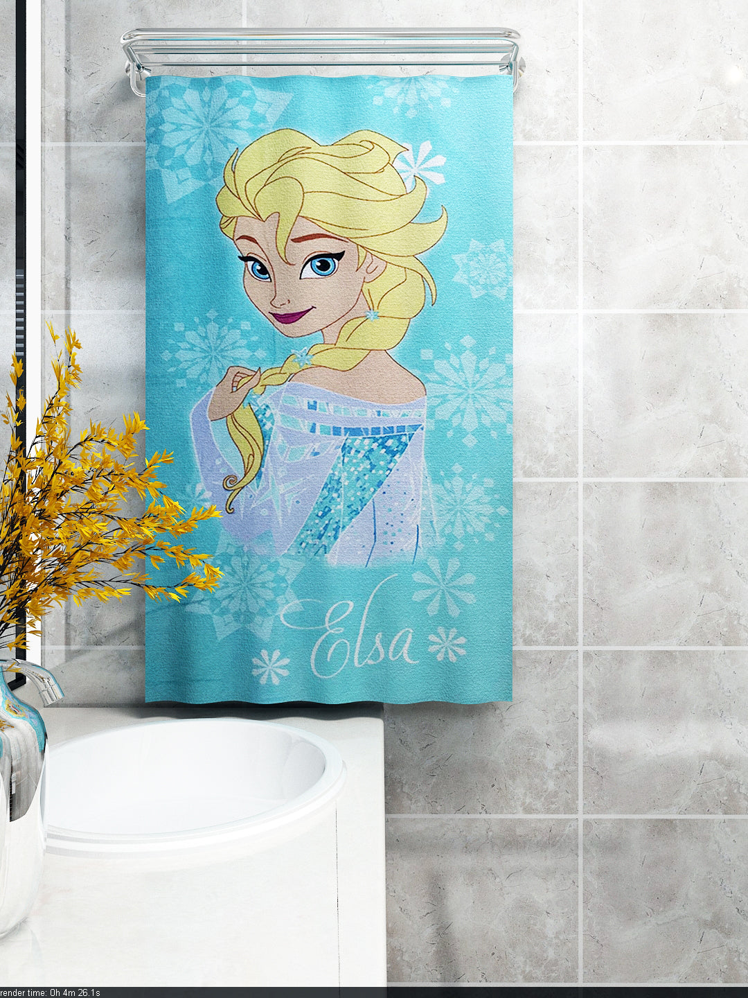 Luxury Disney Frozen Elsa kids bath towel, 60x120 cm, 350 GSM cotton – perfect blend of softness, durability, and quick absorbency.