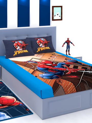 Marvel Athom Trendz Spiderman Cotton Bedsheet Single 147 x 223 cm