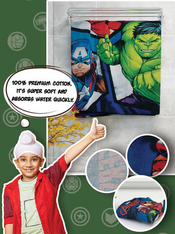 Marvel Captain America, Hulk, Ironman Kids Cotton Bath Towel 350 GSM 60x120 cm