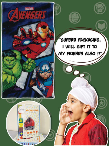 Marvel Captain America, Hulk, Ironman Kids Cotton Bath Towel 350 GSM 60x120 cm
