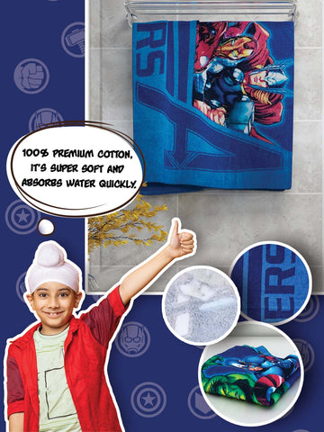 Marvel Blue Avengers Kids Cotton Bath Towel 350 GSM 60x120 cm