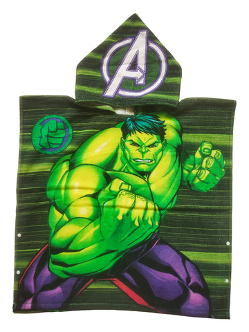 Marvel Green Hulk Kids Hooded Poncho Towel