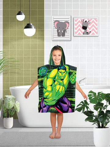 Marvel Green Hulk Kids Hooded Poncho Towel