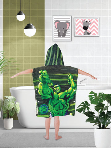 Marvel Green Hulk Kids Hooded Poncho Towel