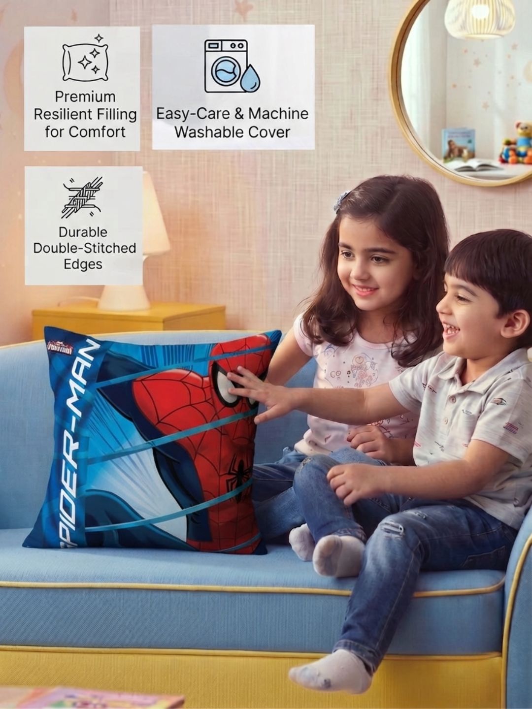 Soft polyester decorative kids cushion