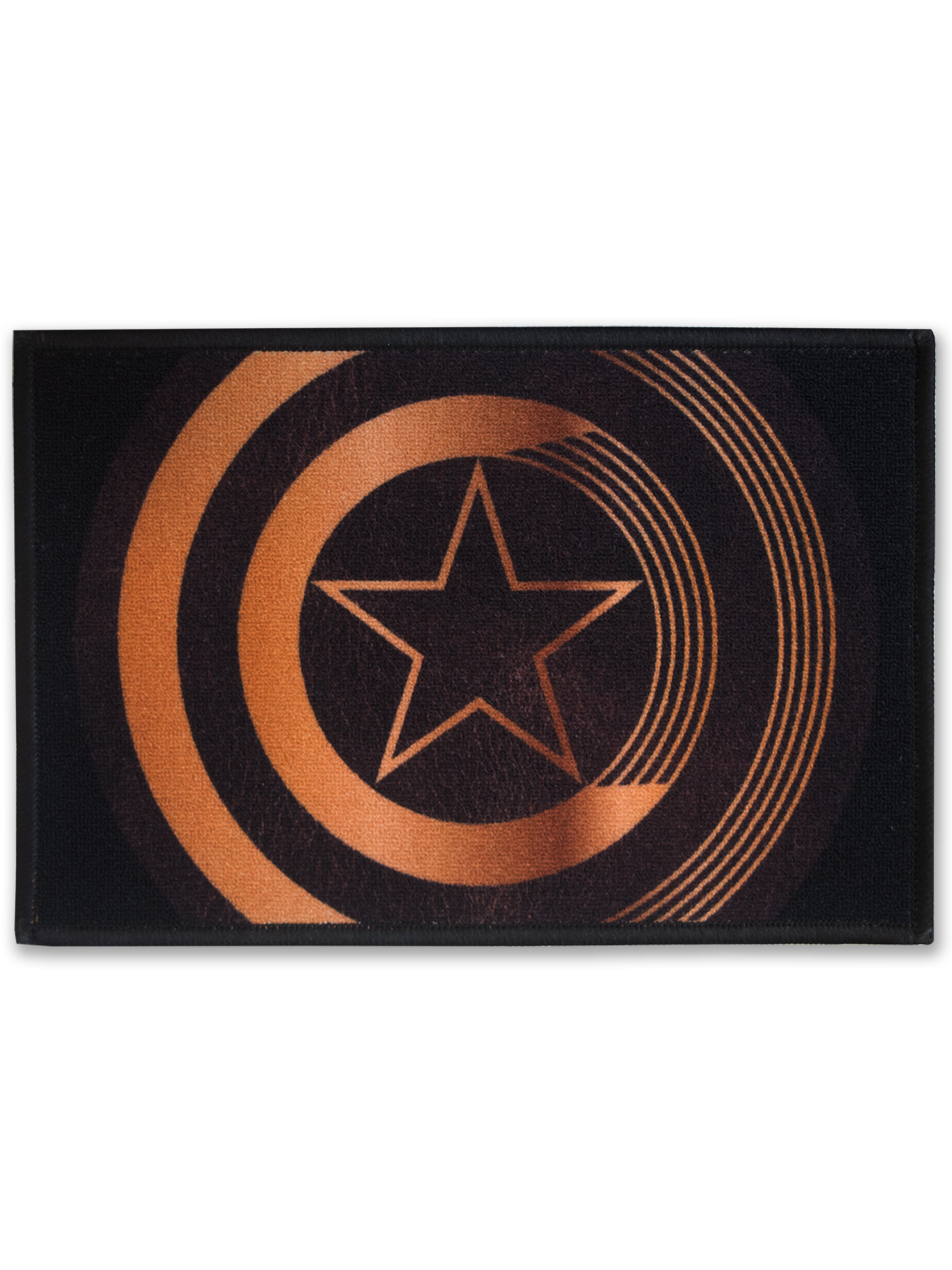 Athom Living Marvel Golden Star finished Kids Nylon Doormat, with Gold and Black colour & with Latex Backing, Anti-Skid Doormat, 37 x 57cm, Pack of 1